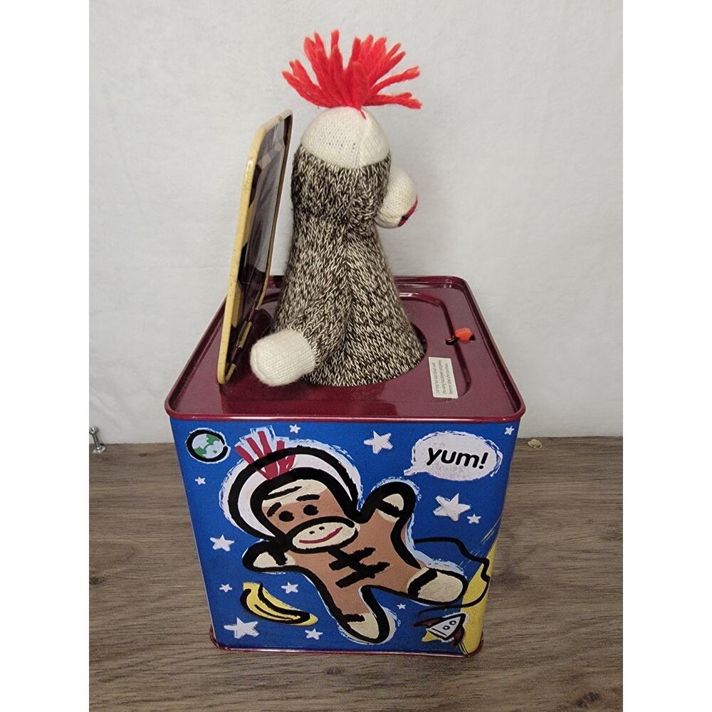 Schylling Musical Sock Monkey Jack in the Box Toy Tested Works - Picture 8 of 14